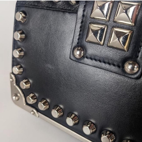 Prada Cahier Studded Small Black Leather Cross
Body Bag - Picture 7 of 9